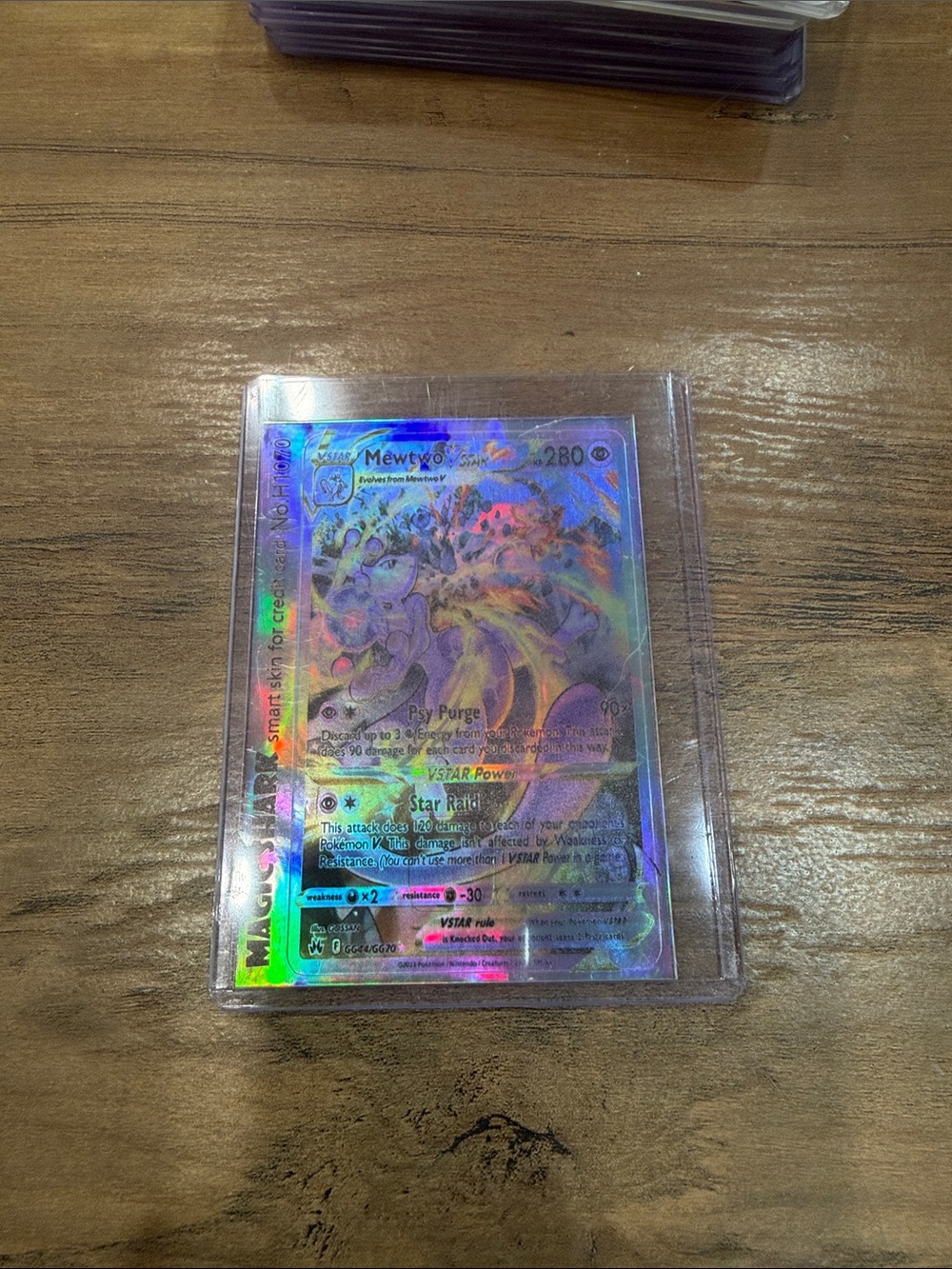 Pokémon Mewtwo VSTAR Holographic Trading Card - Purple Holo